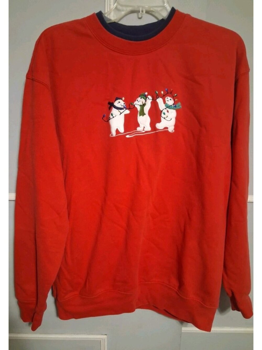 Vintage M&C Sportswear Sweatshirt Embroidered Polar Bears  Size L Grannycore